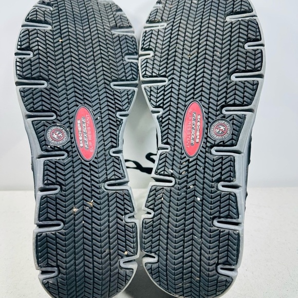 Skechers Shoes Mens 10,5 Synergy Ekron Alloy Toe Work Sneakers 77068 Black